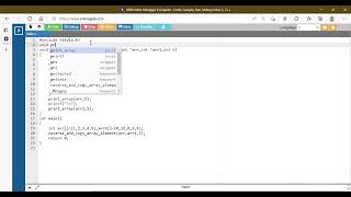 Program to copy array element into another array in reverse order using Loop and Recursion