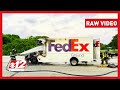 FedEx driver safely escapes fiery truck on I-95