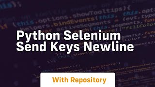 python selenium send keys newline