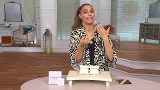 Diamonique Italia Princess Cut Omega Flat Cuff Bangle, Sterling Silver on QVC