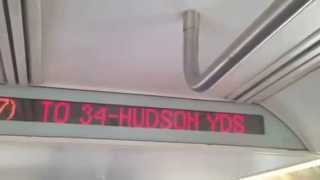 NYC Transit Exclusive: R-188 Interior LED Sign on the 7 Train