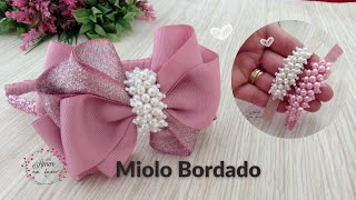 Miolo de Pérolas Luxo - Fácil -Iniciantes Jaqueline Kelle #tutorial #bordado #miolo