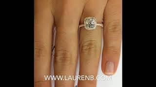 1.50 ct Cushion Cut Diamond Halo Engagement Ring