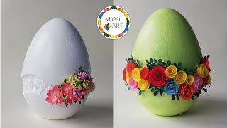 EGG WITH FLOWERS IS AN AMAZING EASTER DECORATION | 2 SUGGESTIONS FOR A STYROFOAM EGG DECORATION