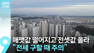 매맷값 떨어지고 전셋값 올라…“전세 구할 때 주의” / KBS  2024.03.08.