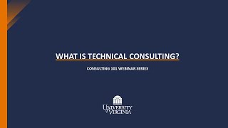 Technical Consulting - Consulting 101 Webinar Series