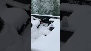 【バス釣り】ボートが雪で埋まった。