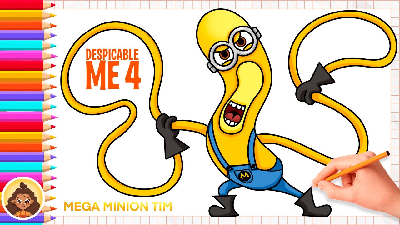 How To Draw Mega Minion Tim From Despicable Me 4 Youtube