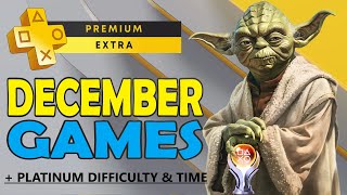 Playstation Plus Extra \u0026 Premium Games December 2024 - All Games + Platinum Difficulty \u0026 Time