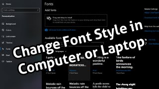 How To Change Font Style in Computer || How to change the default Windows 10 system font | 2021