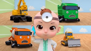 Strong Heavy Vehicles Songs | Five Little Cars | Toy Doctor Song | Nursery Rhymes | Baby Tayo Songs