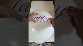 Personalized balloon with cricut vinyl on balloons #balloonhacks #cricutmade #babyshower #birthday