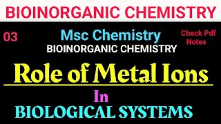 Role of Metal Ions in Biological Systems #bscchemistry #mscchemistrynotes  @itschemistrytime