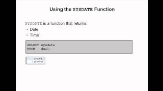 Oracle SQL Video Tutorial 18 - Working with DATE functions
