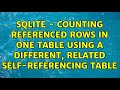 SQLite - Counting referenced rows in one table using a different, related self-referencing table