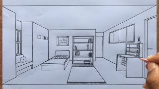 How to Draw a Room in 1-Point Perspective Step by Step