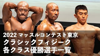 クラシックフィジーク各クラス優勝選手【2022マッスルコンテスト東京】