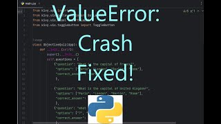 Python value error crash fixed!