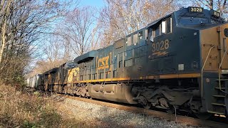 CSX M372 mix freight on the B\u0026O old Mainline Climbing Pars Ridge 11/16/24