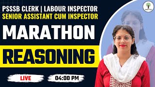 PSSSB Clerk & Senior Assistant Cum Inspector | Marathon | Reasoning | Harjeet Ma'am