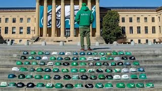 Super Fan in Delaware Displays Huge Eagles Hat Collection