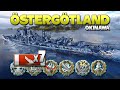 Destroyer Östergötland on map Okinawa, torpedo boss - World of Warships