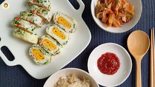 White Rolled Omelet - Korean side dish