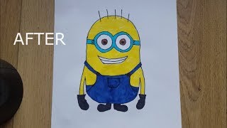 Drawing lessons / How to draw a minion from a cartoon Despicable Me 3