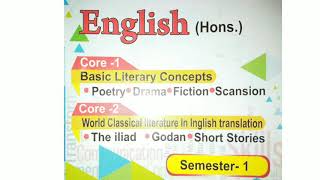 VBU/BBMKU ENGLISH (HONS.)  UNDER GRADUATE SYLLABUS SEMESTERS-1