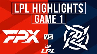 FPX vs NIP Highlights Game 1 | LPL 2025 Split 1 | FunPlus Phoenix vs Ninjas in Pyjamas