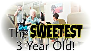 The SWEETEST 3 Yr Old SHARES His TABLET With An Elderly Woman