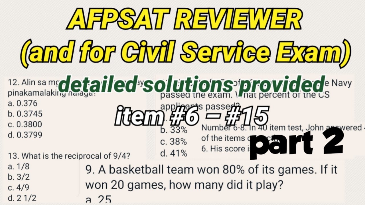 AFPSAT Reviewer You Dont Want To Miss | Also For Civil Service Exam ...