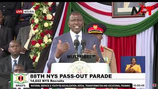 PRESIDENT RUTO PROMISES TO CONSIDER NYS TO KDF,POLICE AND KWFS RECRUTEMENT