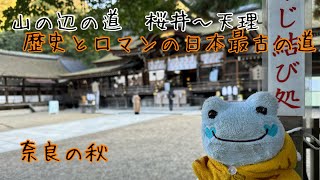 奈良の秋🍁　紅葉の山の辺の道を散策したよ🐸　奈良の秋はみかんと柿がいーっぱい💕　神社仏閣を巡る道　仏教伝来の地から大神神社　長岳寺へ