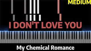 My Chemical Romance – I Don't Love You // Synthesia Piano Tutorial (MEDIUM)
