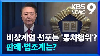 법조인들 “12·3 비상계엄, 통치행위 아냐…사법 판단 받아야” [9시 뉴스] / KBS  2024.12.13.