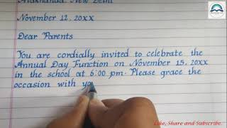 Letter of invitation to parents on Annual Day function || Formal English Letter || Educational Hub