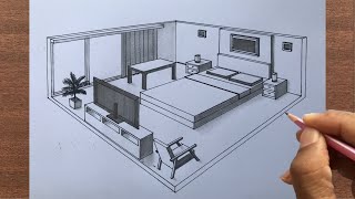 How to Draw a Room in 2 Point Perspective