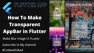 How To Make Transparent AppBar in flutter | How To Make Blur image in flutter | #Backdrop Filter