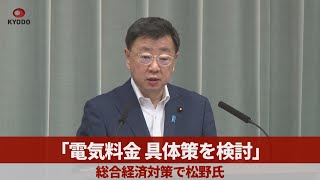 「電気料金、具体策を検討」 総合経済対策で松野氏