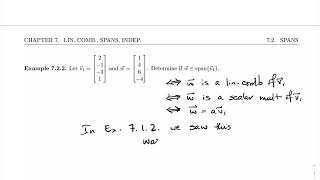 Linear Algebra 7.2 - Spans (1 of 6)