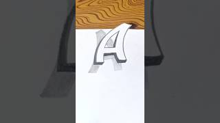 How to draw 3d illusion letter A || 3d illusion letter A drawing #3d #drawing #shorts