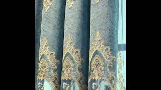 Chenille embroidered curtains