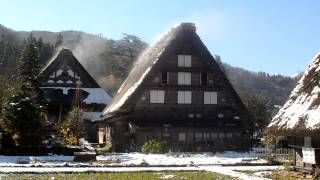 白川郷　荻町合掌集落　明善寺の初冬風景