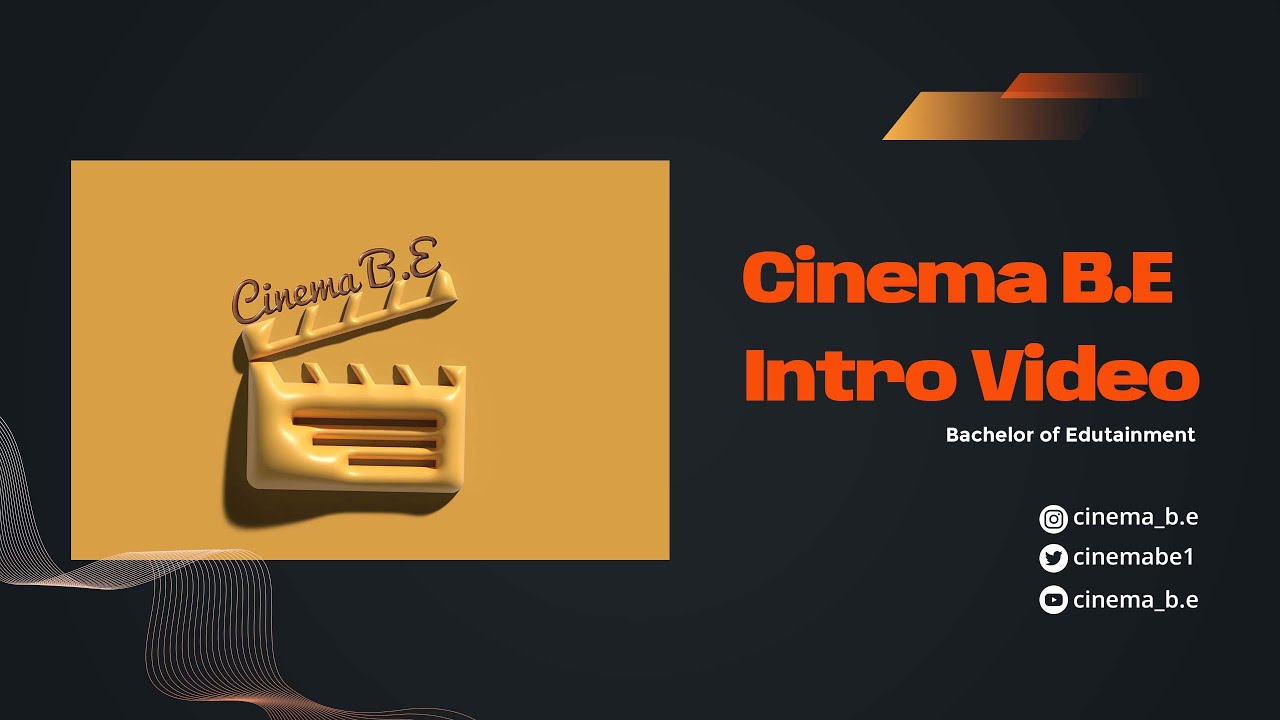 Cinema B.E Intro Video 🎬| Bachelor Of Edutainment 📌| Cinema #cinema # ...