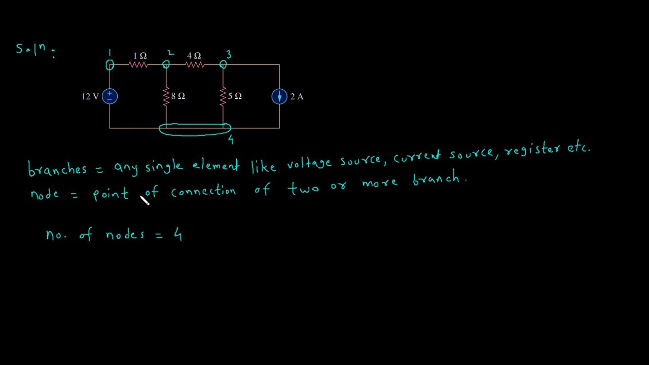 Determine The Number Of Branches And Nodes In The Circuit. - YouTube