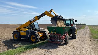 I zaczynamy od nowa. Wapnowanie 2023. John Deere 6110MC/RCW/JCB 531-70