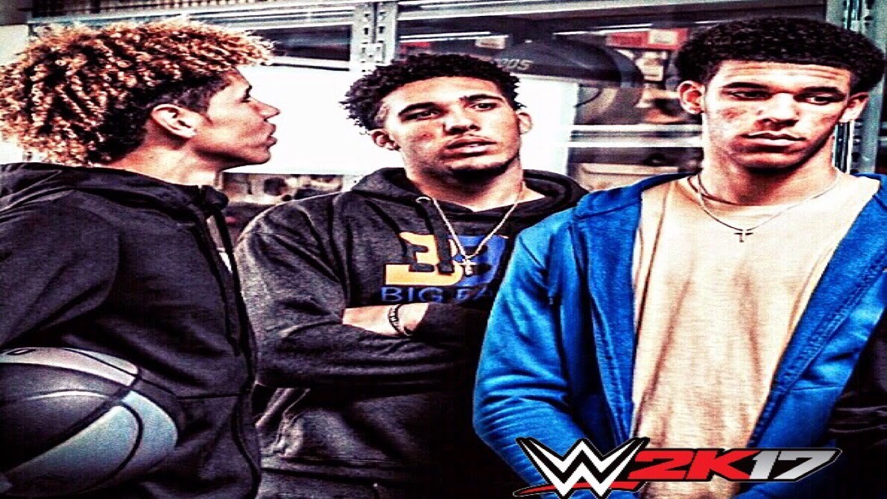 THE BALL BROTHERS TRIPLE THREAT MATCH IN WWE 2K17 | LAMELO VS LONZO VS ...