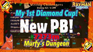 My 1st Diamond Cup Playing Rayman Legends | New PB Murfy's Dungeon 7273m 🤩💎🏆🤩