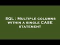 SQL : Multiple columns within a single CASE statement